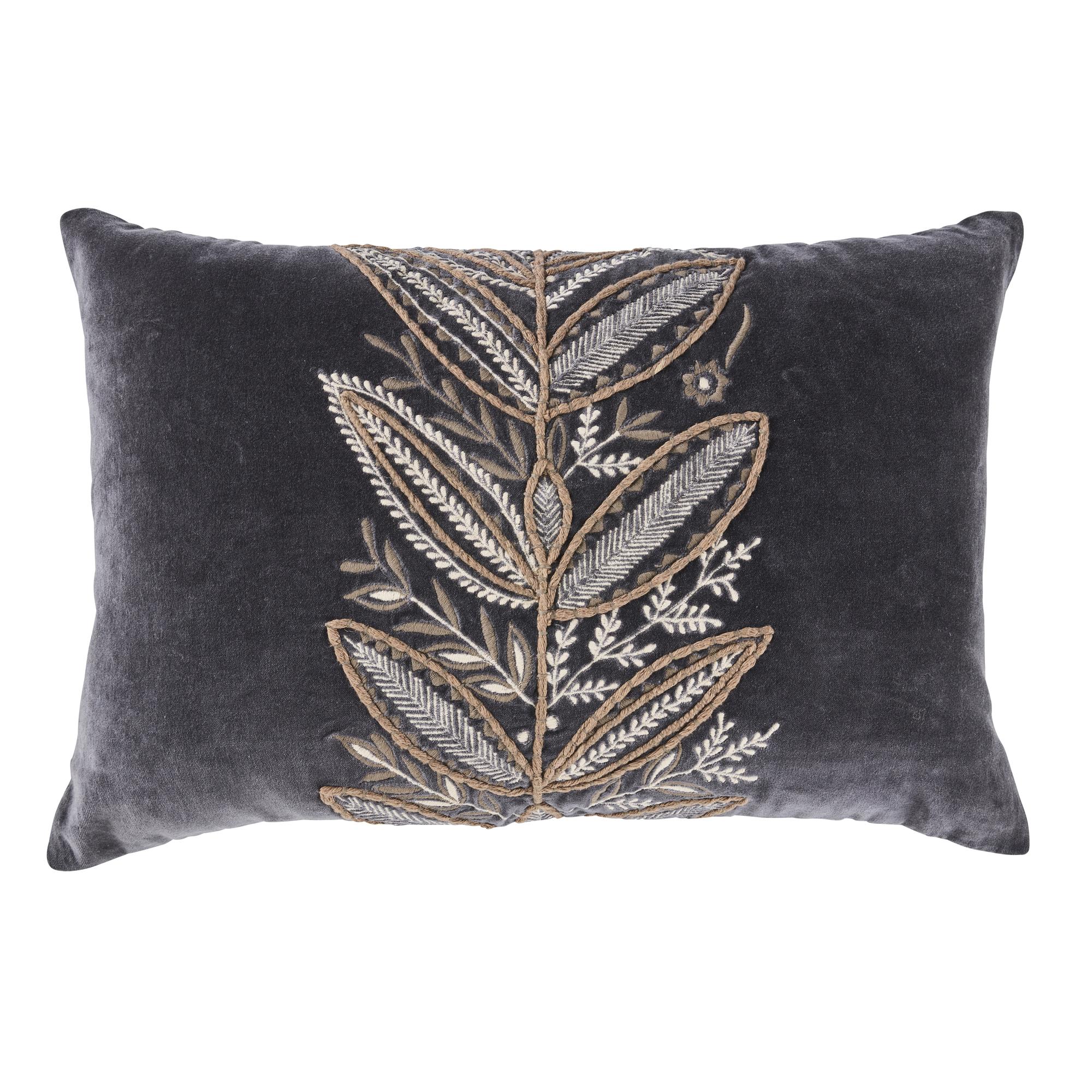 After: cushion with embroidered pattern